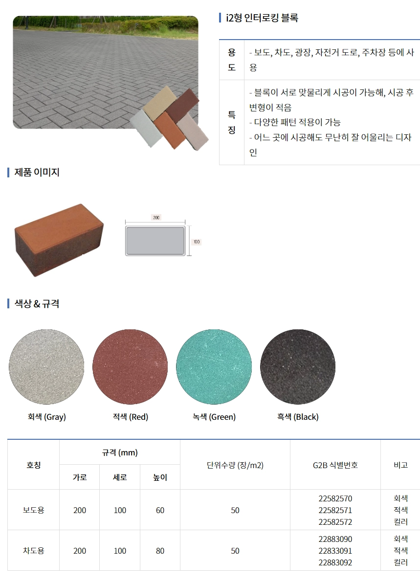 i2형 인터로킹블록