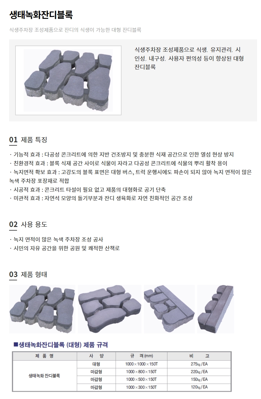 생태녹화잔디블록