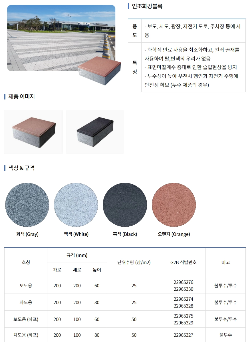 인조화강블록 저용량 1
